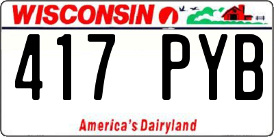 WI license plate 417PYB