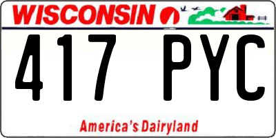 WI license plate 417PYC