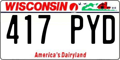 WI license plate 417PYD
