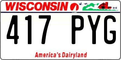 WI license plate 417PYG