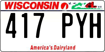 WI license plate 417PYH