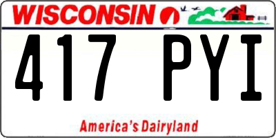WI license plate 417PYI