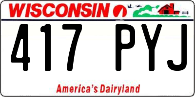 WI license plate 417PYJ
