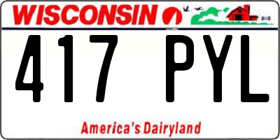 WI license plate 417PYL