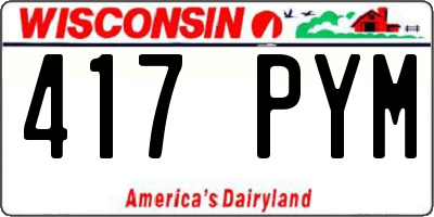WI license plate 417PYM