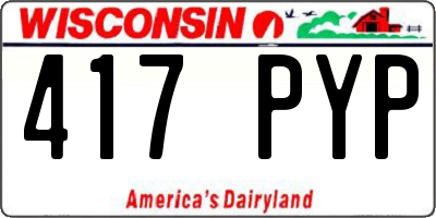 WI license plate 417PYP