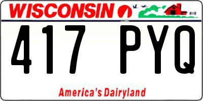 WI license plate 417PYQ
