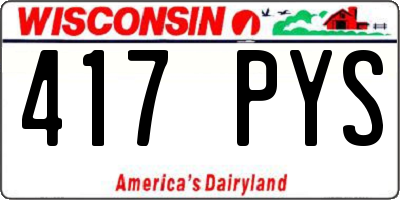 WI license plate 417PYS