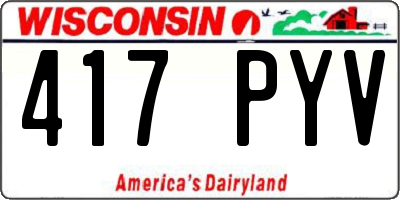 WI license plate 417PYV