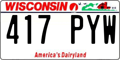 WI license plate 417PYW
