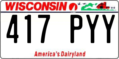 WI license plate 417PYY