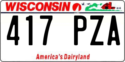 WI license plate 417PZA