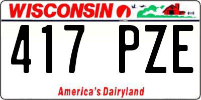 WI license plate 417PZE