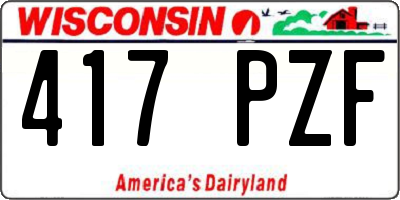 WI license plate 417PZF