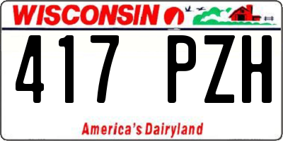 WI license plate 417PZH
