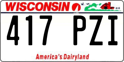 WI license plate 417PZI