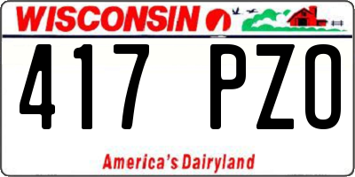 WI license plate 417PZO