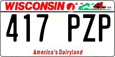 WI license plate 417PZP
