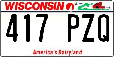 WI license plate 417PZQ