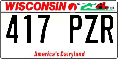 WI license plate 417PZR