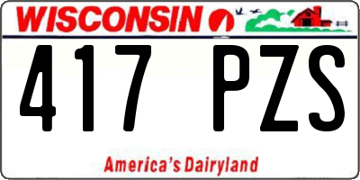 WI license plate 417PZS