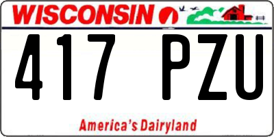 WI license plate 417PZU
