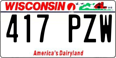 WI license plate 417PZW