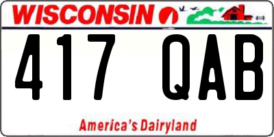 WI license plate 417QAB
