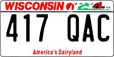 WI license plate 417QAC