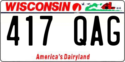 WI license plate 417QAG