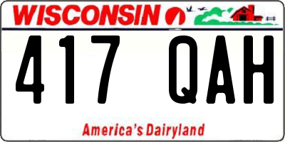 WI license plate 417QAH