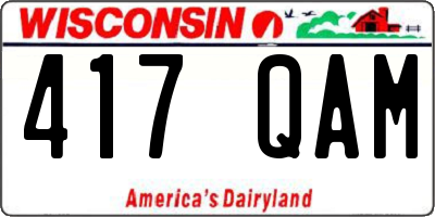 WI license plate 417QAM