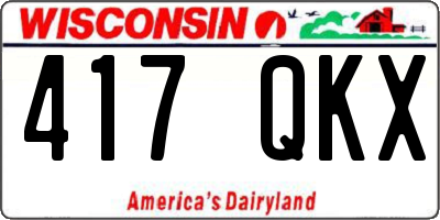 WI license plate 417QKX