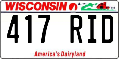 WI license plate 417RID