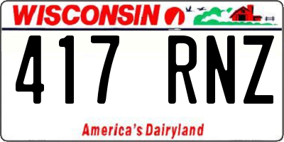 WI license plate 417RNZ