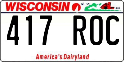 WI license plate 417ROC