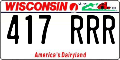 WI license plate 417RRR