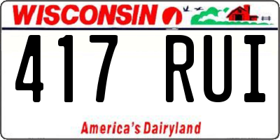 WI license plate 417RUI