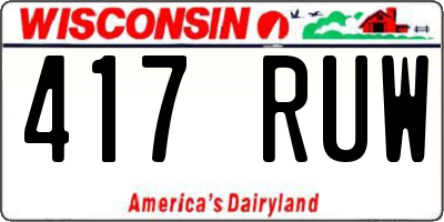 WI license plate 417RUW