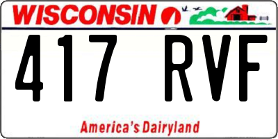 WI license plate 417RVF