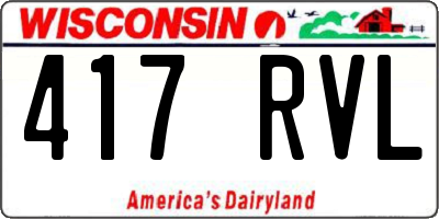 WI license plate 417RVL