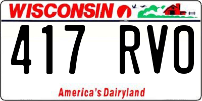 WI license plate 417RVO