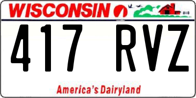 WI license plate 417RVZ