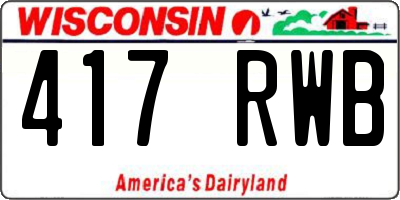 WI license plate 417RWB