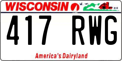 WI license plate 417RWG