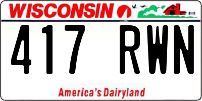 WI license plate 417RWN