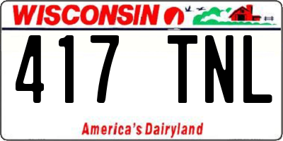 WI license plate 417TNL