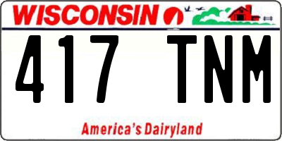 WI license plate 417TNM