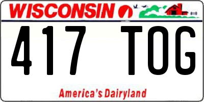 WI license plate 417TOG