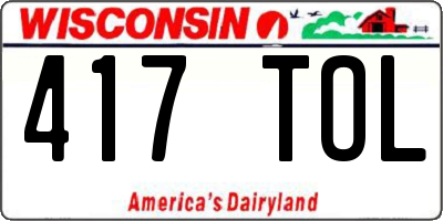 WI license plate 417TOL